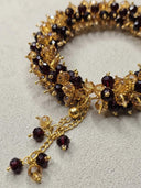 Elegant Maroon Crystal Bracelet | Red Beaded Party Jewelry | Handcrafted Pakistani GiftzeewarSingle — 1 Piece#original_value#