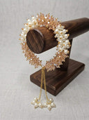 Pink Crystal & Pearl Bracelet | Handmade Beaded Women's Jewelry | Gold Chain | Eid Wedding GiftzeewarSingle