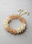 Pink Crystal & Pearl Bracelet | Handmade Beaded Women's Jewelry | Gold Chain | Eid Wedding GiftzeewarSingle